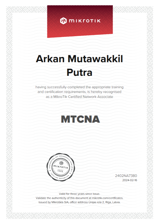 MTCNA – MikroTik Certified Network Associate